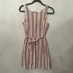 Potter's Pot Pink and White Striped Mini Dress